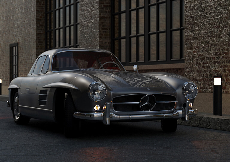 3D modeling and visualisation of Mercedes-Benz 300SL (chassis code W 198 )