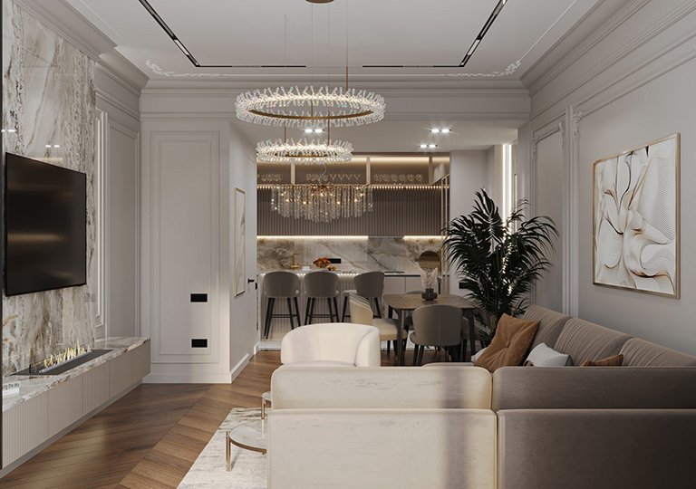 APARTMENT DESIGN IN NEOCLASSICAL STYLE